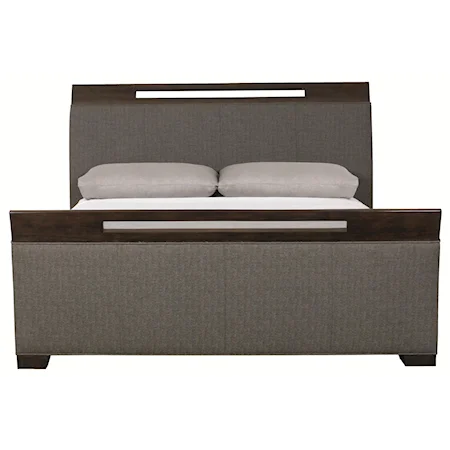 Upholstered Queen Size Sleigh Bed